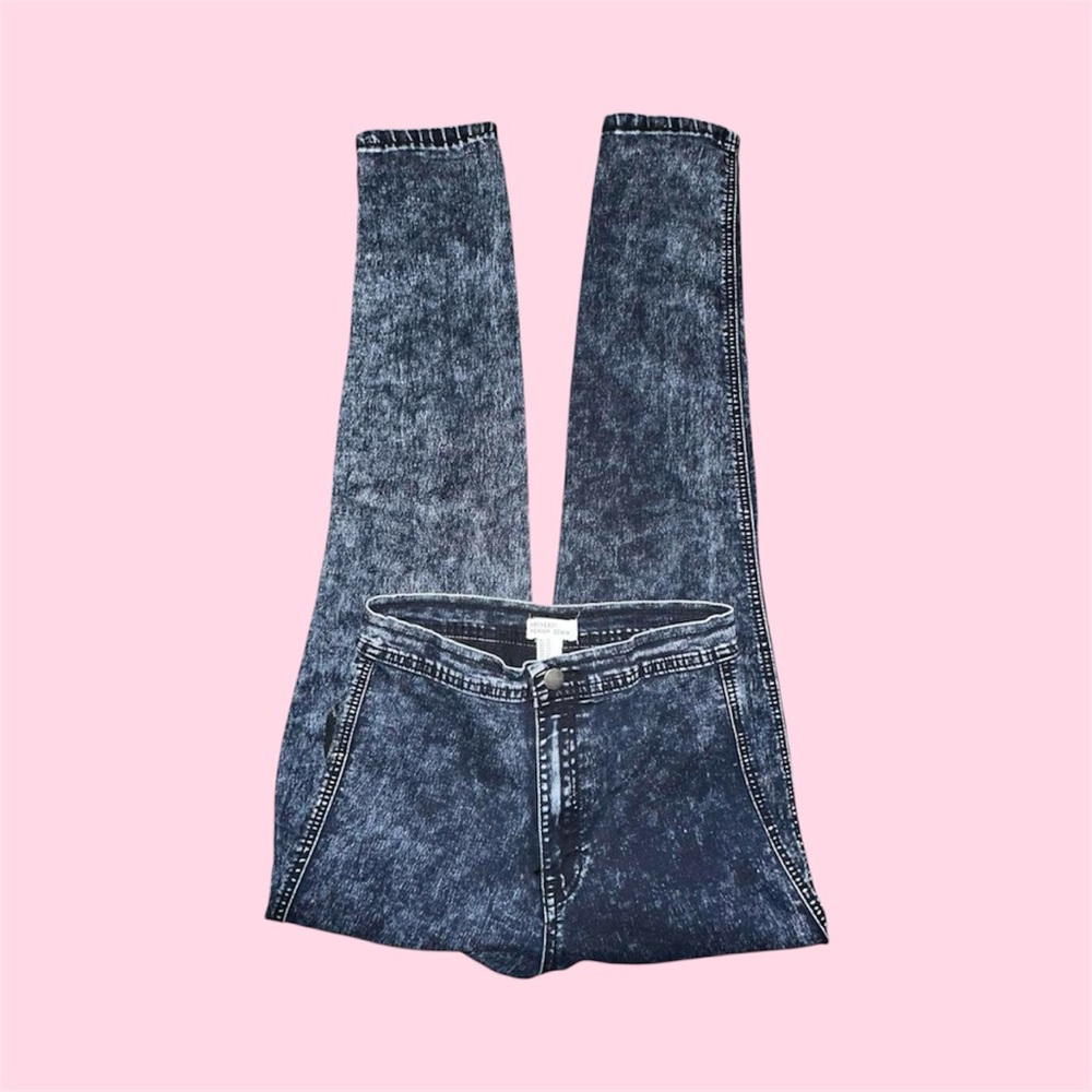 indie sleaze acid wash high waisted skinny jeans